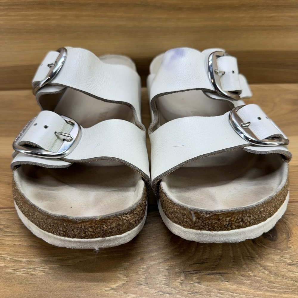 Birkenstock Arizona Big Buckle Cream White Sandals Womens 8 W EU 39 - Picture 3 of 9